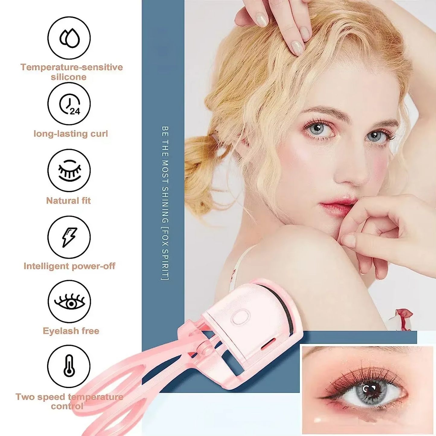 USB Rechargeable Heated Eyelash Curler – 8s Fast Heating Lash Lifter